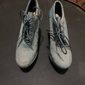 Sparkly Lace-Up Ankle Boots